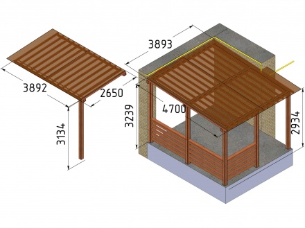 Пергола и навес угловой