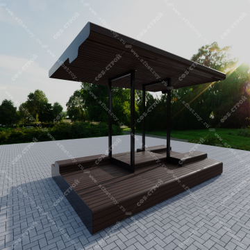 Скамья подиум с навесом
