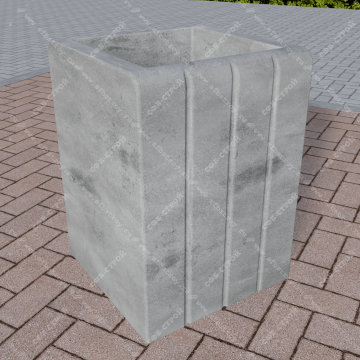 Урна бетонная 450х450х620 гладкий бетон